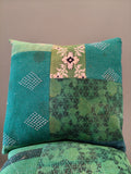 Kantha cushion green #1