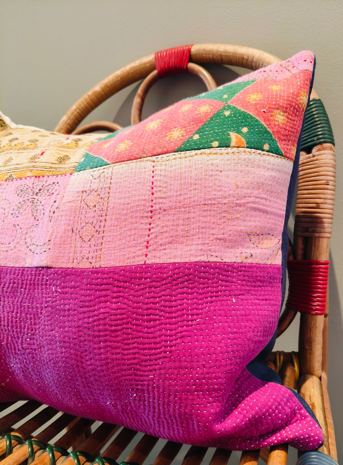 Kantha cushion multicoloured #2