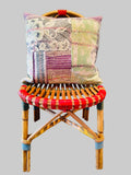 Kantha cushion purple #2